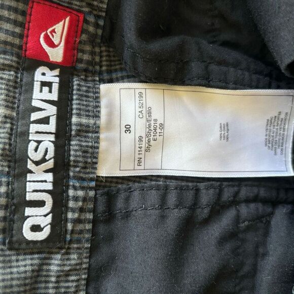 Quiksilver board shorts plaid black blue size 30 men’s surf skate - Picture 6 of 10